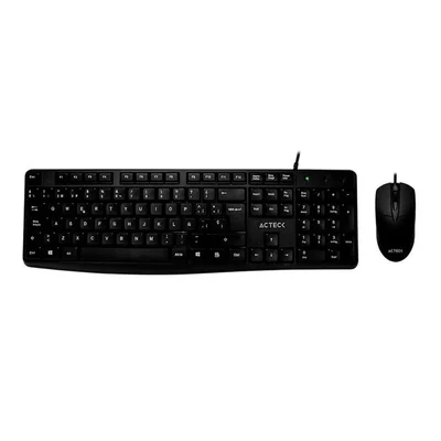 Kit 2 en 1 Teclado y Mouse Acteck Entry 500 Usb Ac-928984 color Negro
