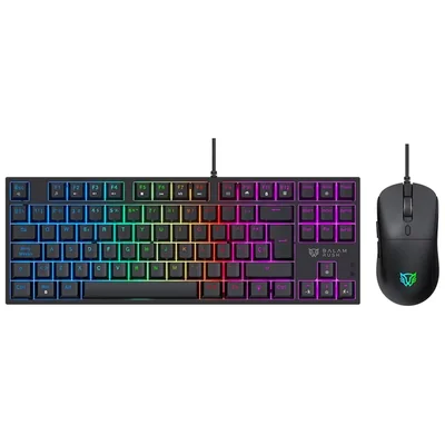 Kit Teclado Y Mouse Gamer Balam Rush Fusión Vanguard Ckg680 Alambrico Tamaño 80% 3600dpi Rgb Teclas Anti-ghosting Usb Negro