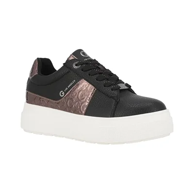 Tenis Plataforma G By Guess Negro Combinado con Aplicación Logotipo para Mujer
