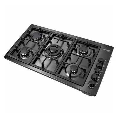Parrilla Empotrable Gas 5 Quemadores Acero Inoxidable Lp/nat Negro Fornello Mio