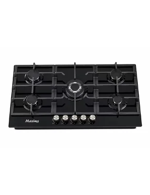 Parrilla De Gas Maxims Empotrable 5 Quemadores Rejilla Continua Cristal Negro 90cm 127v Gas Lp Y Natural