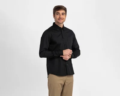 Camisa Casual Porto Sur Regular Lisa para Hombre