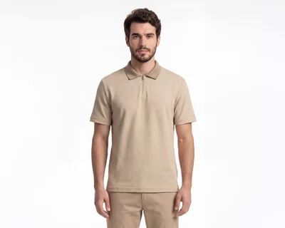 Playera Polo Porto Sur Beige para Hombre