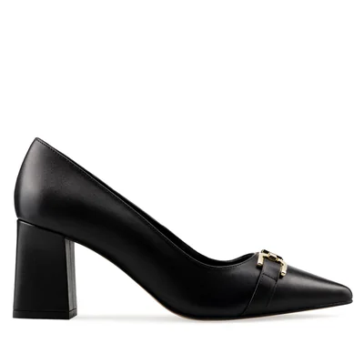 Zapatillas De Tacón Davenia De Piel Para Dama Mod. Estela Negro