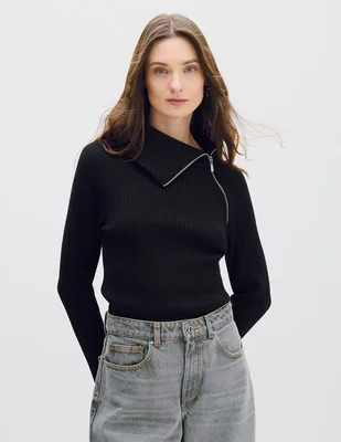 Suéter cuello asimétrico para mujer
