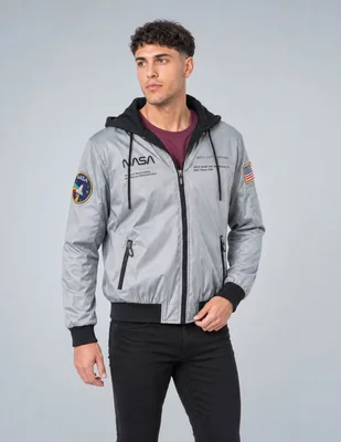 Chamarra bomber con capucha para hombre
