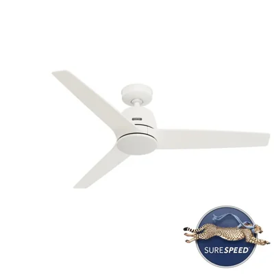 Ventilador de Techo Hunter 52 Pulgadas Blanco Mate con Control Remoto