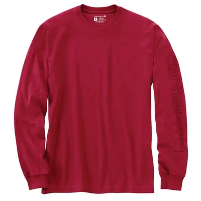 Camiseta Carhartt Dearborn LS Logo Roja Talla S
