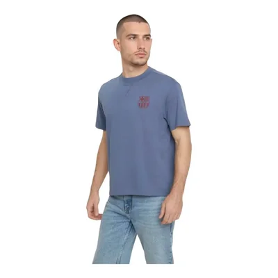 Playera fanatics hombre fc barcelona azul futbol classic