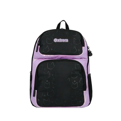 Mochila escolar Hopper 2.0 negra-lila