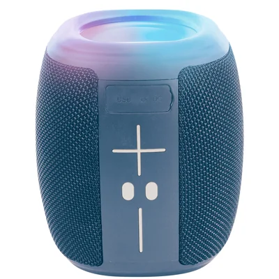 Bocina Portátil TWS Misik con Luces Led y USB Azul