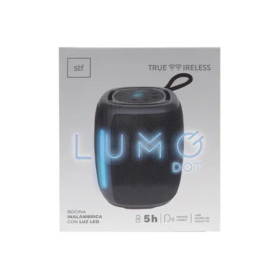 Bocina Inalámbrica STF Lumo Dot 2.5 Pulgadas con Luz Led Negro STS36274