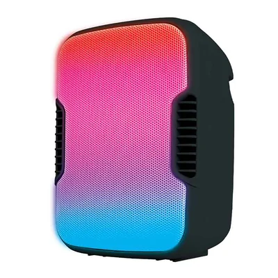 Bocina Portátil Green Leaf Luz Led RGB 3 Pulgadas Negro GLB 3003BK