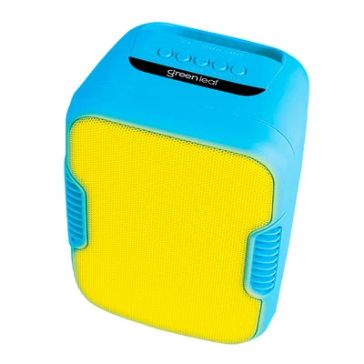 Bocina Portátil Green Leaf Luz Led RGB 3 Pulgadas Azul GLB 3003BL