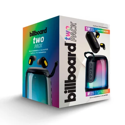 Two Pack Billboard Bocina Inalámbrica y Audífonos TWS
