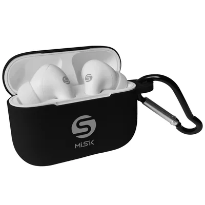 Audífonos TWS Inalámbricos Misik Blancos Funda Negra MH609