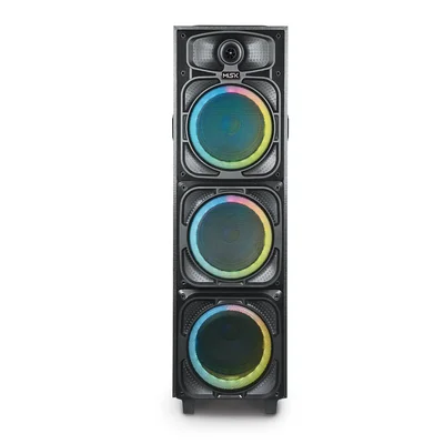 Bafle Portatil Triple Misik 8 Pulgadas Luz LED Negro MB2308