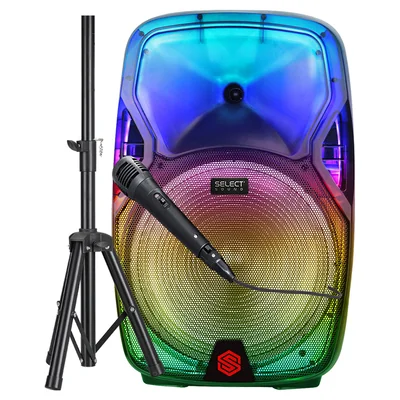 Bafle Portatil Select Sound 15 Pulgadas con Luz Led y Microfono