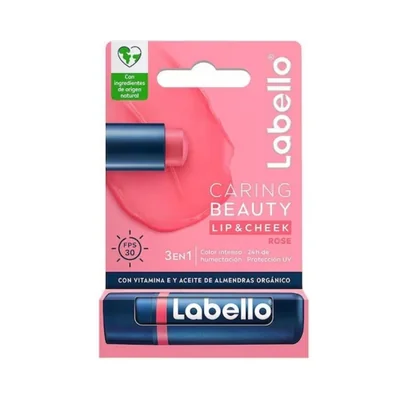 Balsamo para Labios y Mejillas Labello Caring Beauty Rose 4.8 g