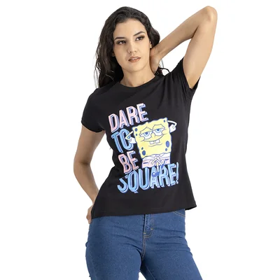 Playera Nicks 90S Mujer Diseño Bob Esponja