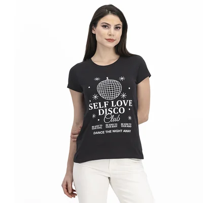 Playera Mujer Estampado Self Love Disco Club Mxstaza