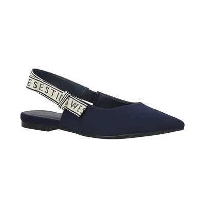Balerina Destalonada Westies Azul Oscuro con Ajuste Print para Mujer