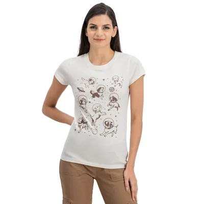 Playera Mujer Estampado Perritos Mxstaza