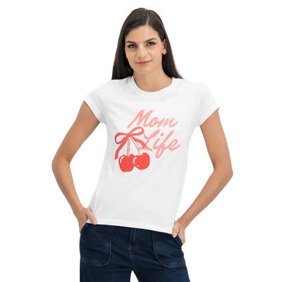 Playera Mujer Estampado Mom Life Mxstaza