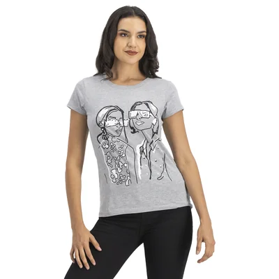 Playera Mujer Con Estampado Frontal Mxstaza