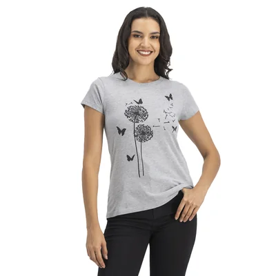 Playera Mujer Con Estampado Mariposas Mxstaza
