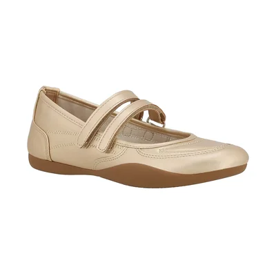 Balerina Casual Westies Amarillo con Ajuste de Doble Hebilla para Mujer