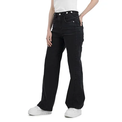 Jeans Tipo Mujer Botones En Pretina Mxstaza