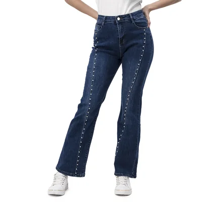Jeans Mujer Casuales Con Aplicación Mxstaza