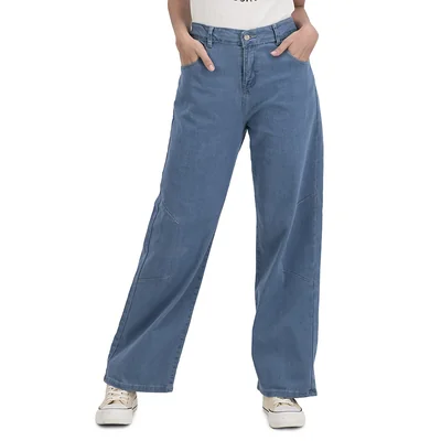 Jeans Mujer Casuales Con Dos Botones Y Zipper Mxstaza