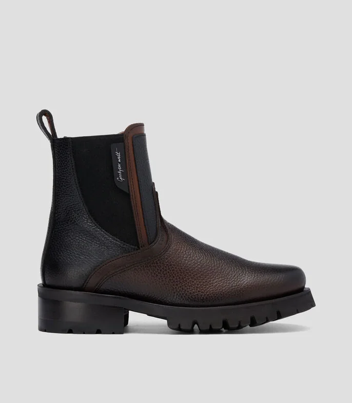 Botines en piel texturizado Hombre
