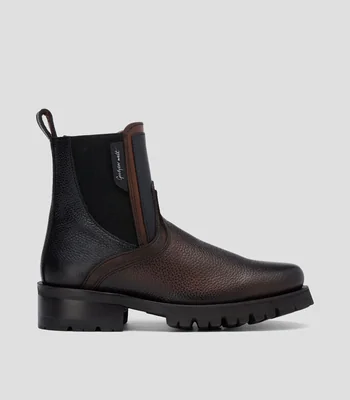 Botines en piel texturizado Hombre