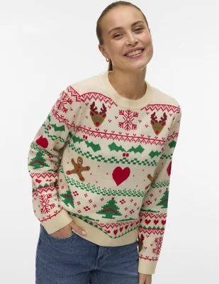 Suéter cuello redondo para mujer
