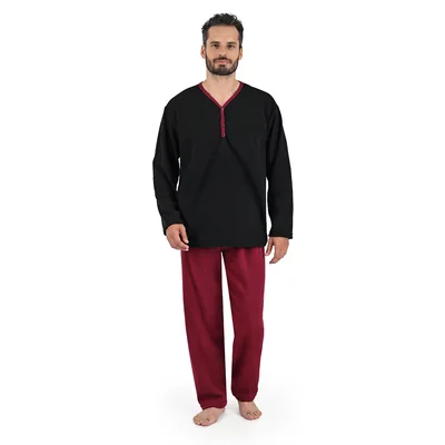 Pijama de Manga Larga con Cuello V y Pantalón Starwest para Hombre