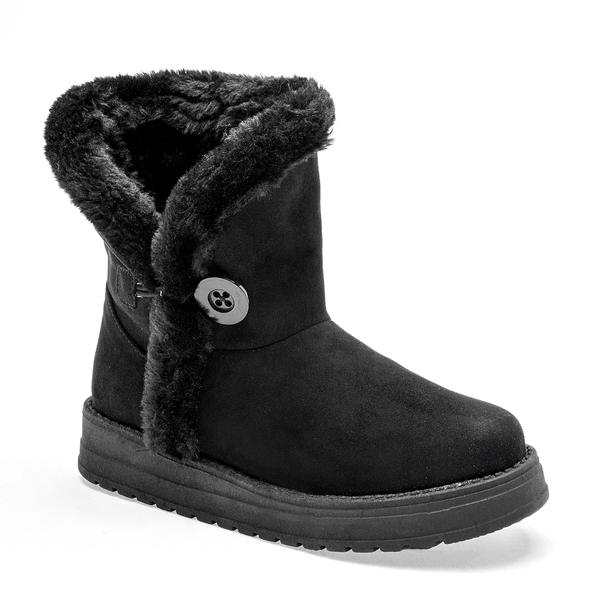 ROJO CEREZA BOTIN MUJER CON PELUCHE 7018 NEGRO