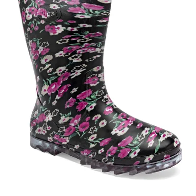 PINET BOTA LLUVIA MUJER MEDIANAFL NEGRO MULTICOLOR