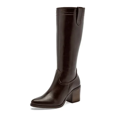 VIA VICTORIA BOTA MUJER VAQUERA 68 CAFE TACON 7 cm TUBO 34 CM