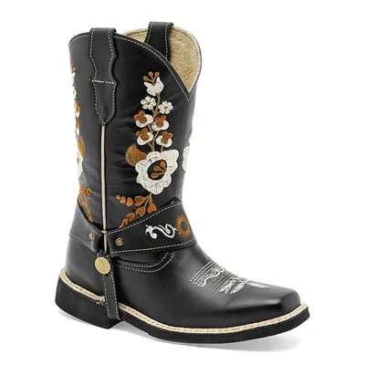 RISEL BOTA MUJER VAQUERA Piel 900 NEGRO MULTICOLOR TUBO 19 CM