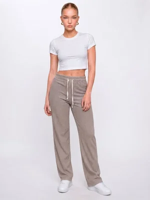 Pants Slim Fit Shendy Vendy Beige Jogger Corte Deportivo Para Mujer