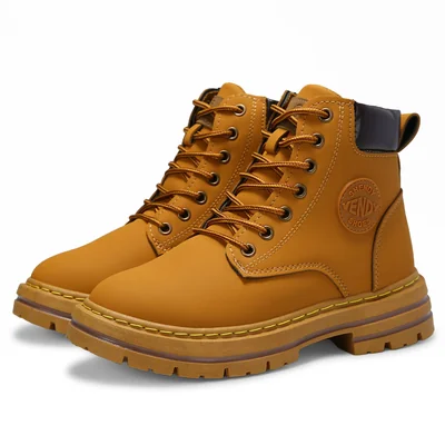 Botas Estilo Urbano Shendy Vendy Camel Plataforma Antideslizante Para Mujer