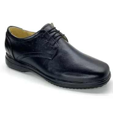 Zapatos para Pie Diabético R Cómodos 822 Negro de Piel de Borrego para Caballero