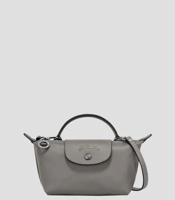 Bolso Clutch en piel de vaqueta gris Mujer