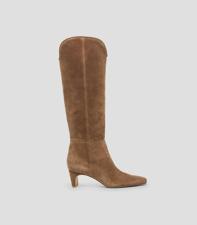 Botas largas con Tacón ancho de 6 cm Mujer