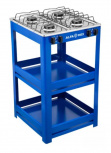 Alfa Parrilla de Gas con Anaquel 412-7, 4 Quemadores, Azul