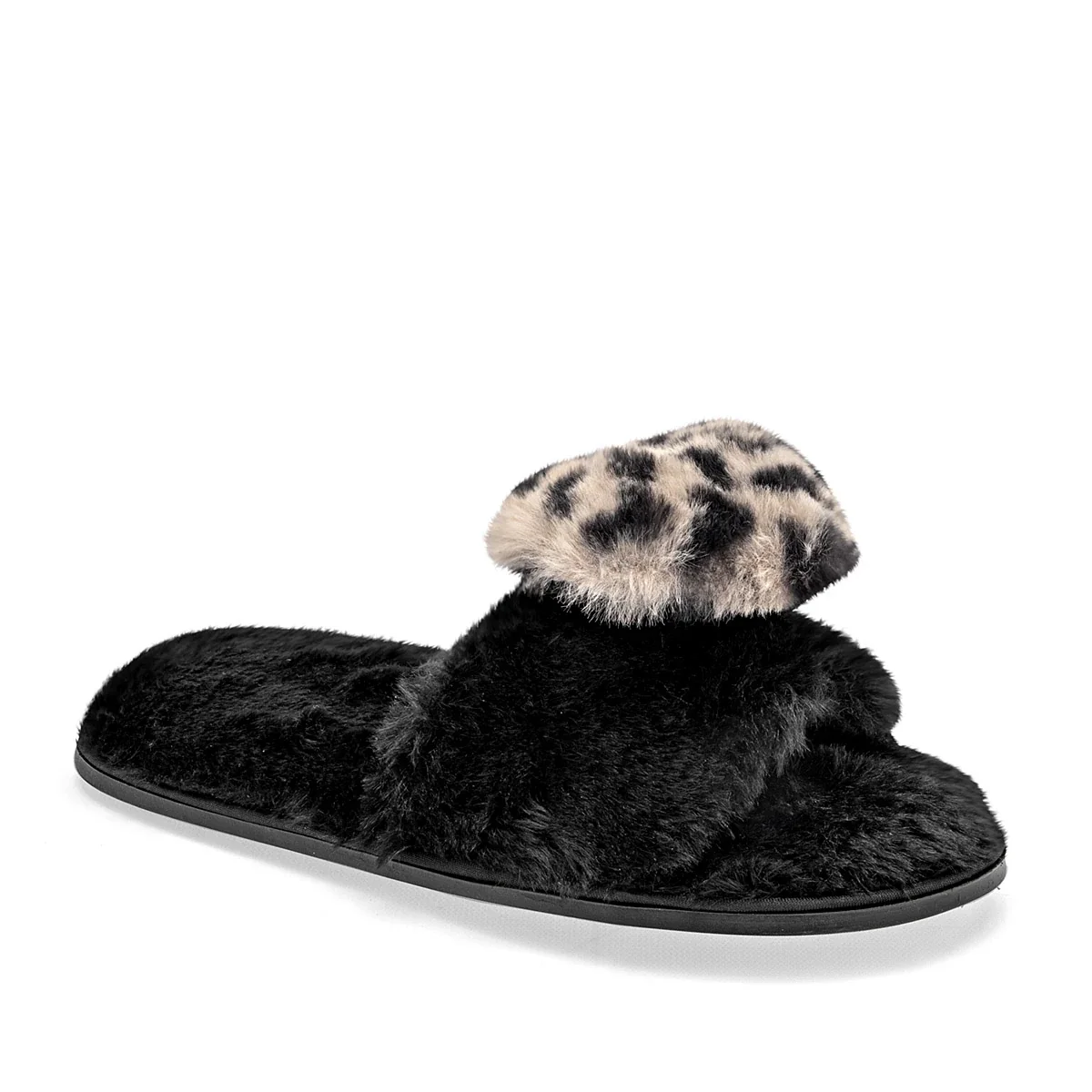 Arra Pantufla Negro Beige Para Mujer Cod.140207