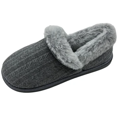 Pantufla Cerrada con Cuello Peluche Comfort Fit By As Gris para Mujer